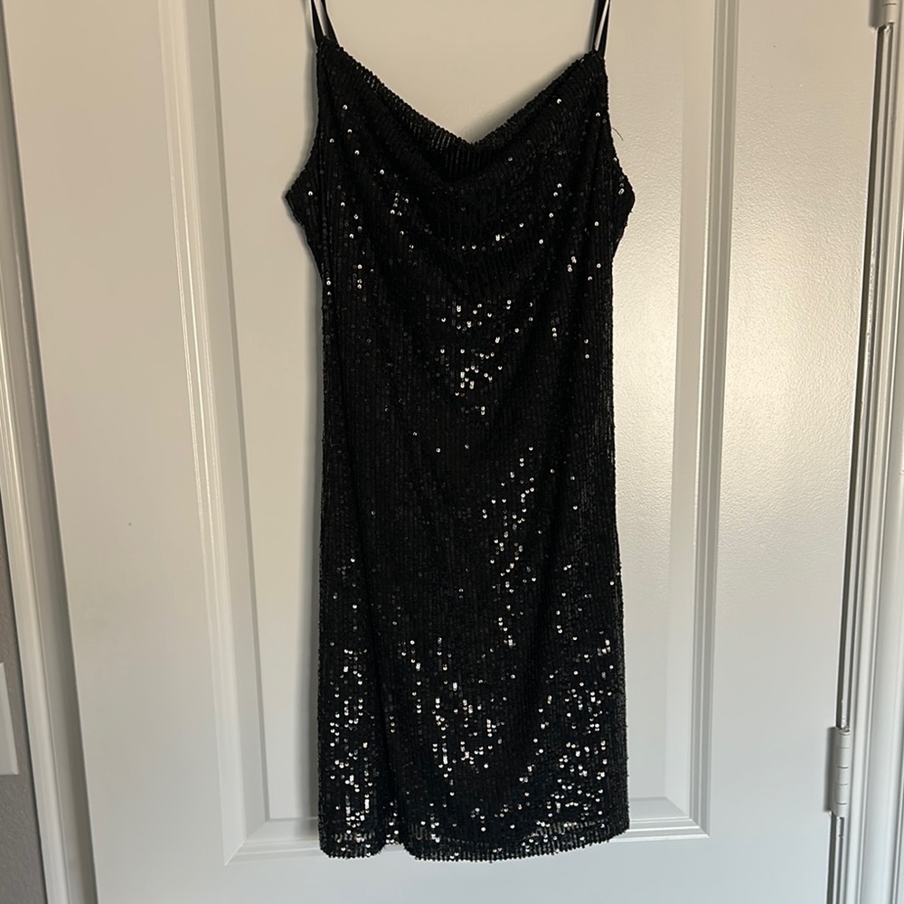 Bebe Black sequence dress